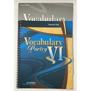 Abeka Vocabulary Poetry VI 6 Teacher Key Quiz Key 5th Edition Grade 12 Set